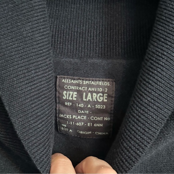 All Saints Men's Spun Funnel Sweater, Size L, Navy Blue - Picture 4 of 9